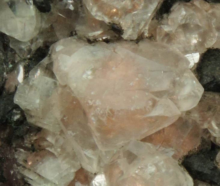 Calcite on Native Copper from Keweenaw Peninsula Copper District, Michigan