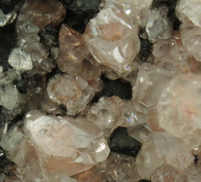 Calcite on Native Copper from Keweenaw Peninsula Copper District, Michigan