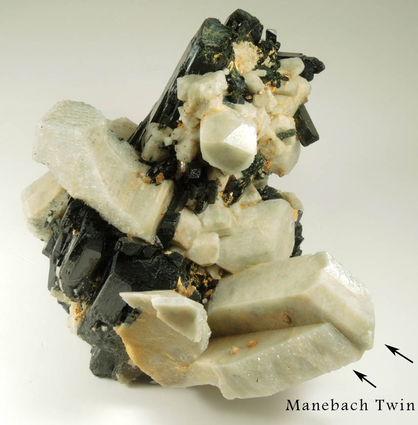 Aegirine with Microcline including Manebach Law Twin from 5 Km. NE of Mount Malosa, Zomba District, Malawi