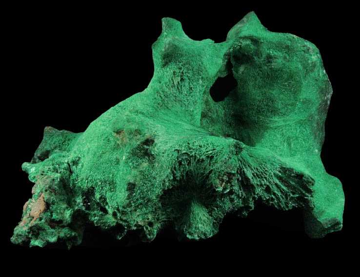 Malachite from Kolwezi Mining District, 240 km WNW of Lubumbashi, Katanga Copperbelt, Lualaba Province, Democratic Republic of the Congo
