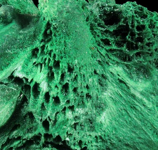Malachite from Kolwezi Mining District, 240 km WNW of Lubumbashi, Katanga Copperbelt, Lualaba Province, Democratic Republic of the Congo