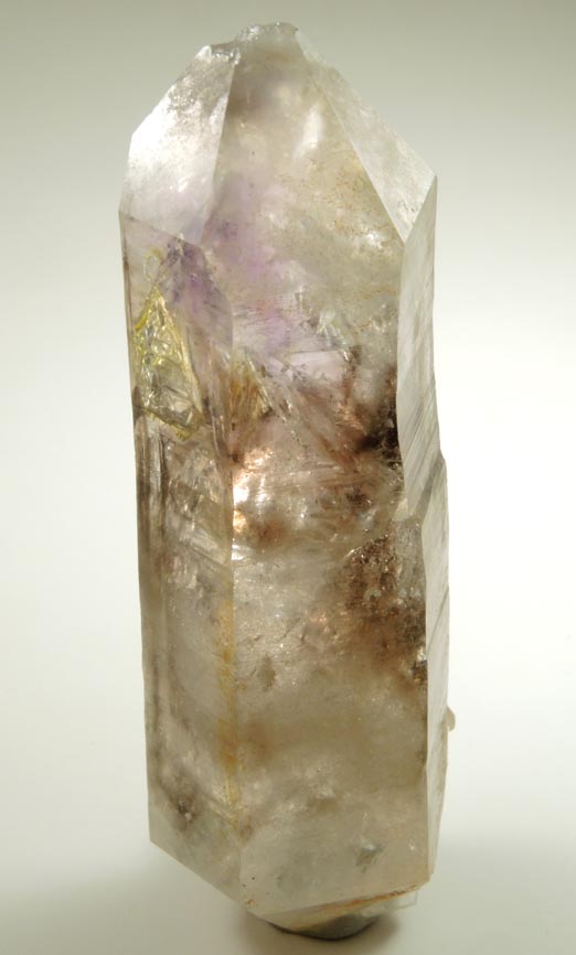 Quartz var. Smoky-Amethyst with moveable internal bubble (Enhydro) from Tafelkop, Goboboseb Mountains, 27 km west of Brandberg Mountain, Erongo region, Namibia