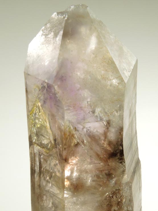 Quartz var. Smoky-Amethyst with moveable internal bubble (Enhydro) from Tafelkop, Goboboseb Mountains, 27 km west of Brandberg Mountain, Erongo region, Namibia