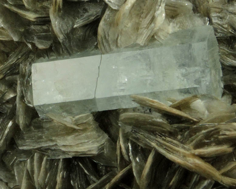 Beryl var. Aquamarine on Muscovite from Nagar, Hunza Valley, Gilgit District, Gilgit-Baltistan, Pakistan