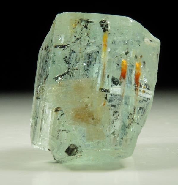 Beryl var. Aquamarine with Schorl Tourmaline inclusions from Erongo Mountains, 20 km north of Usakos, Damaraland, Namibia