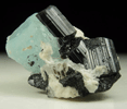 Schorl Tourmaline with Beryl var. Aquamarine on Microcline from Skardu District, Baltistan, Gilgit-Baltistan, Pakistan