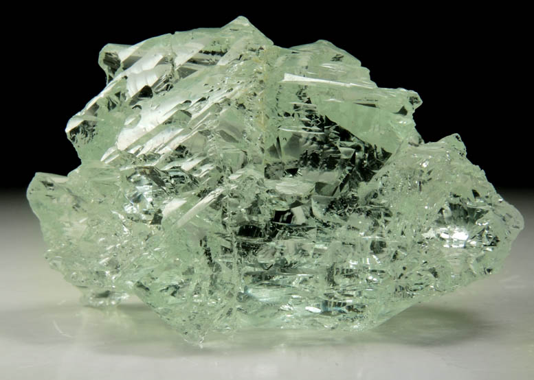 Beryl var. Aquamarine (etched gem-grade crystal) from Minas Gerais, Brazil
