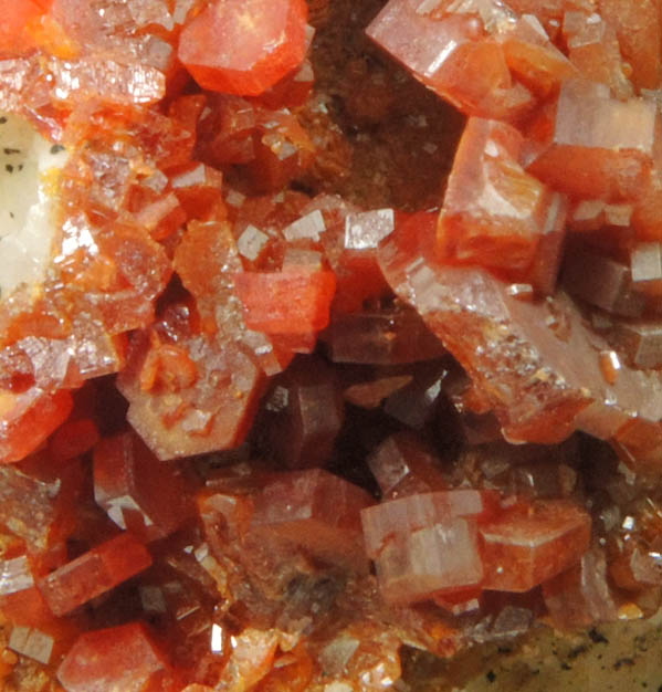 Vanadinite on Barite from Mibladen, Haute Moulouya Basin, Zeida-Aouli-Mibladen belt, Midelt Province, Morocco