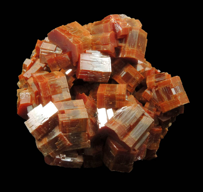 Vanadinite (zoned crystals) from Mibladen, Haute Moulouya Basin, Zeida-Aouli-Mibladen belt, Midelt Province, Morocco