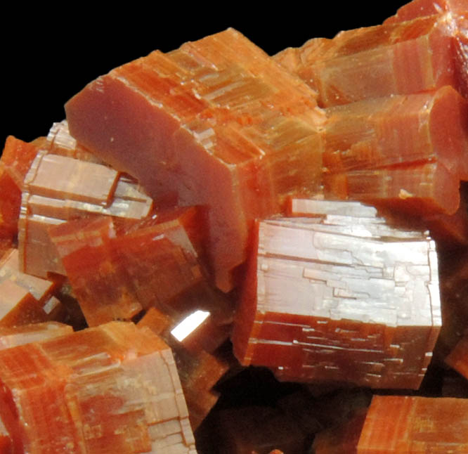 Vanadinite (zoned crystals) from Mibladen, Haute Moulouya Basin, Zeida-Aouli-Mibladen belt, Midelt Province, Morocco