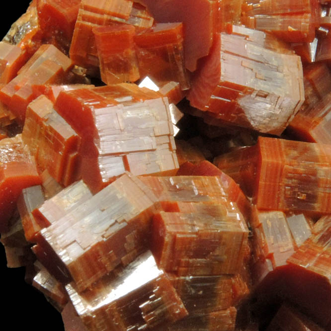 Vanadinite (zoned crystals) from Mibladen, Haute Moulouya Basin, Zeida-Aouli-Mibladen belt, Midelt Province, Morocco