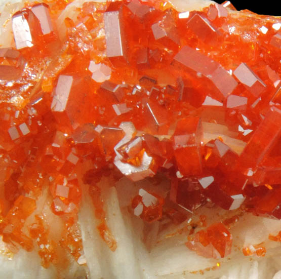 Vanadinite on Barite from Mibladen, Haute Moulouya Basin, Zeida-Aouli-Mibladen belt, Midelt Province, Morocco