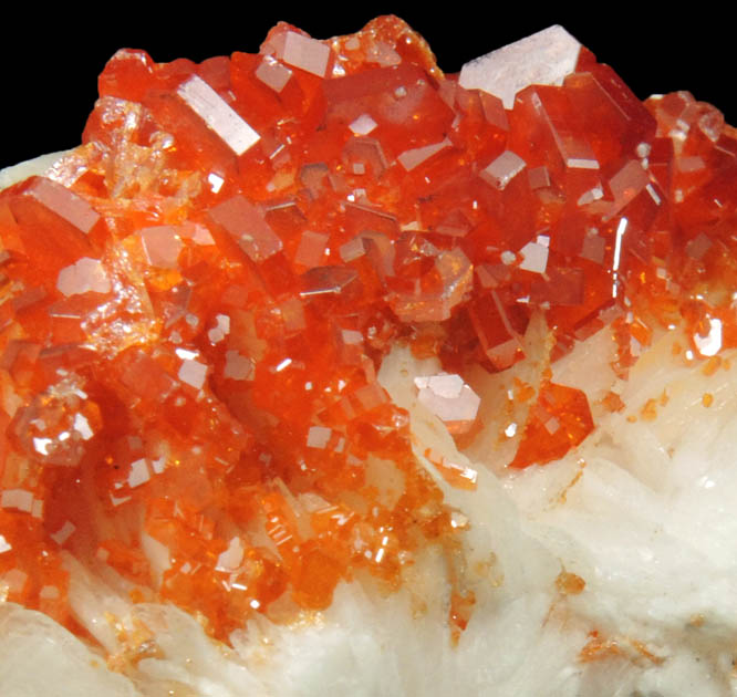 Vanadinite on Barite from Mibladen, Haute Moulouya Basin, Zeida-Aouli-Mibladen belt, Midelt Province, Morocco