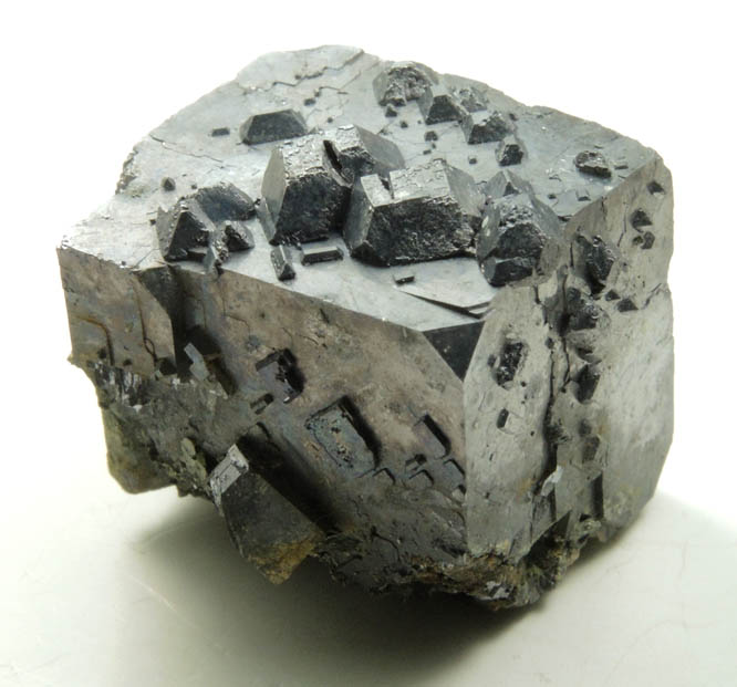 Galena (cubic crystal with octahedral Galena overgrowth) from Tri-State Lead-Zinc Mining District, near Joplin, Jasper County, Missouri