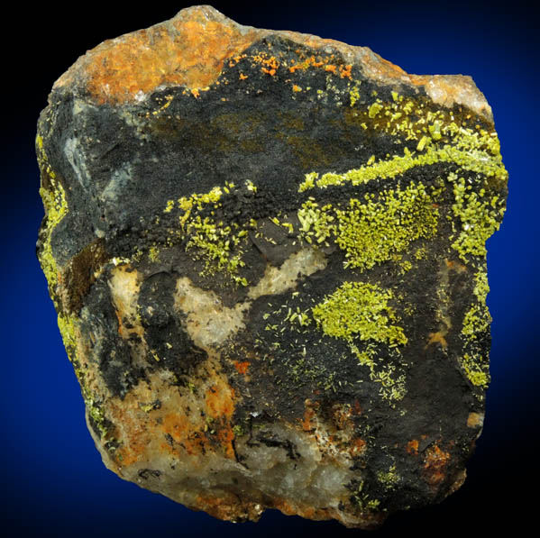 Pyromorphite, Mottramite, Vauquelinite from Allah Cooper (Valcooper) Mine, Contrary Creek District, near Mineral, Louisa County, Virginia