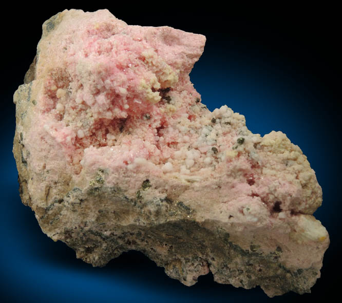 Rhodonite, Calcite, Quartz, Pyrite from Pachapaqui District, Bolognesi Province, Ancash Department, Peru