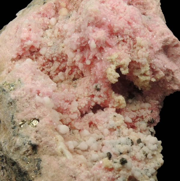 Rhodonite, Calcite, Quartz, Pyrite from Pachapaqui District, Bolognesi Province, Ancash Department, Peru