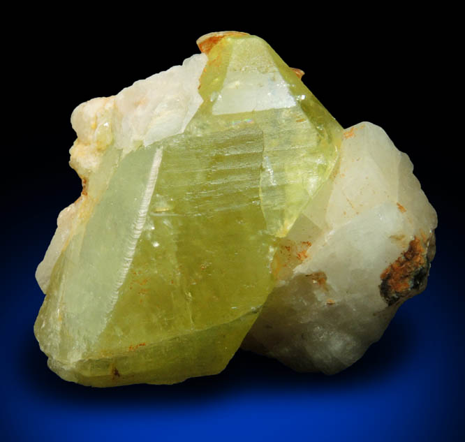 Brazilianite on Albite from Lavra do Telrio, Linpolis, Divino das Laranjeras, Minas Gerais, Brazil