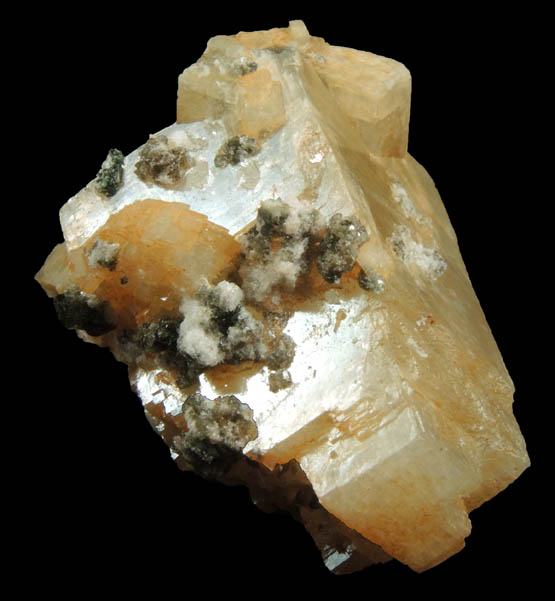 Magnesite (twinned crystals) with Uvite Tourmaline and Rutile from Brumado District, Serra das guas, Bahia, Brazil