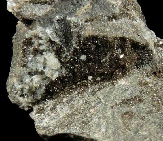 Dolomite, with Sphalerite and Calcite from Niagara Falls Quarry, Niagara County, New York