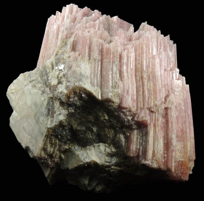 Elbaite var. Rubellite Tourmaline with Spodumene from Black Mountain Quarry, Rumford, Oxford County, Maine