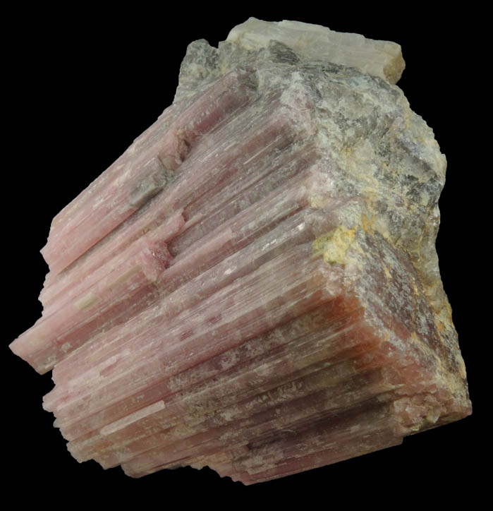 Elbaite var. Rubellite Tourmaline with Spodumene from Black Mountain Quarry, Rumford, Oxford County, Maine