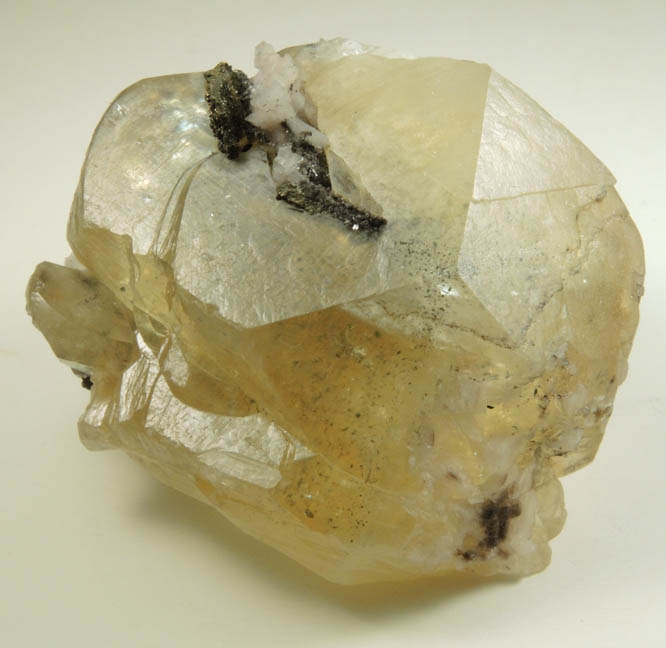 Calcite with linear zones of Pyrite inclusions from Eastern Rock Products Quarry (Benchmark Quarry), St. Johnsville, Montgomery County, New York