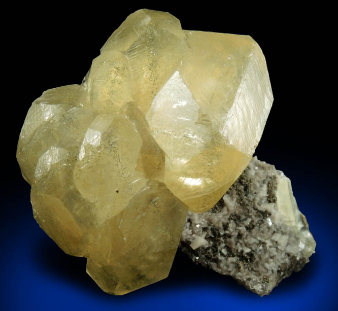 Calcite with linear zones of Pyrite inclusions from Eastern Rock Products Quarry (Benchmark Quarry), St. Johnsville, Montgomery County, New York