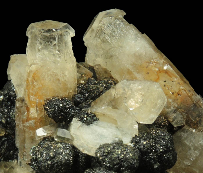 Calcite, Pyrite, Bitumen from Lowville, Lewis County, New York