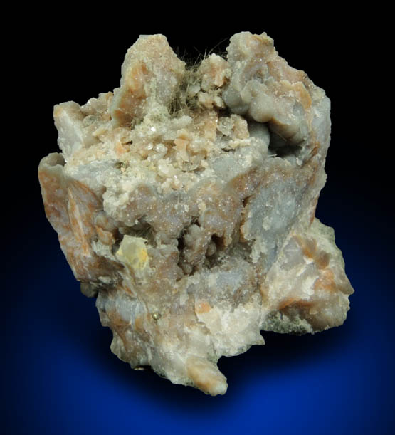 Millerite on Quartz from US Route 27 road cut, Halls Gap, Lincoln County, Kentucky