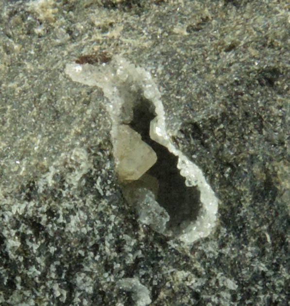 Calcite, Nontronite over filiform Pyrite from County Road 21 road cut, 9 km south Sugar Grove, Pendleton County, West Virginia