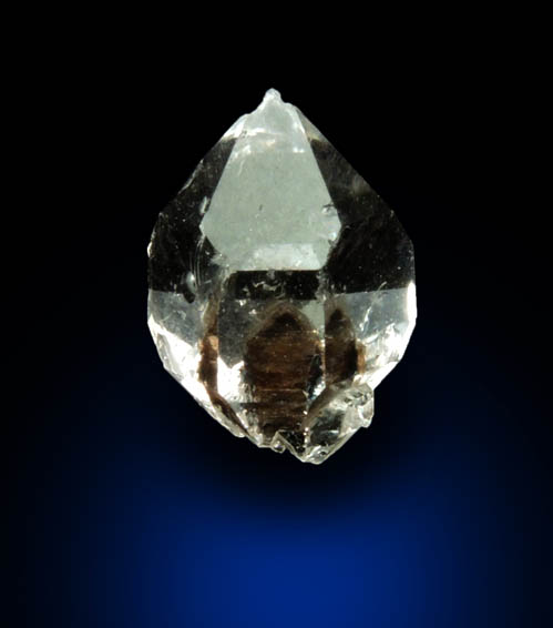 Quartz var. Herkimer Diamond with black phantom-growth zone from Newport, Herkimer County, New York