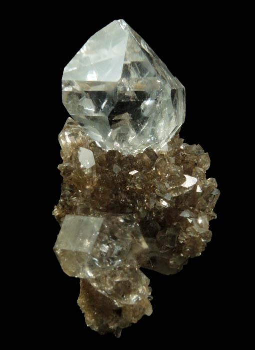 Quartz var. Herkimer Diamonds on drusy Herkimer Diamonds from Middleville, Herkimer County, New York