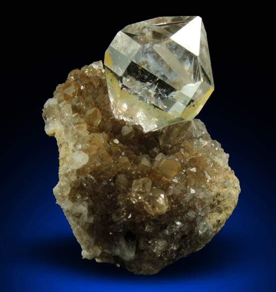 Quartz var. Herkimer Diamonds on drusy Herkimer Diamonds from Middleville, Herkimer County, New York