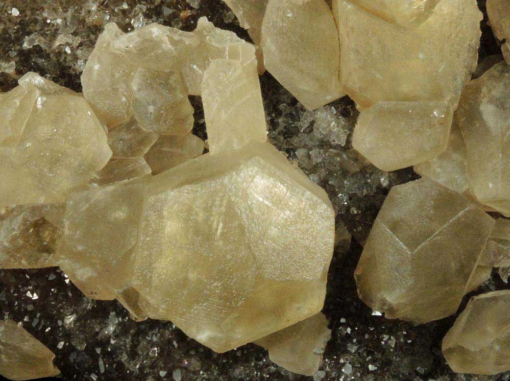 Calcite on Quartz (var. Drusy Herkimer Diamonds) from Ace of Diamonds Mine, Middleville, Herkimer County, New York