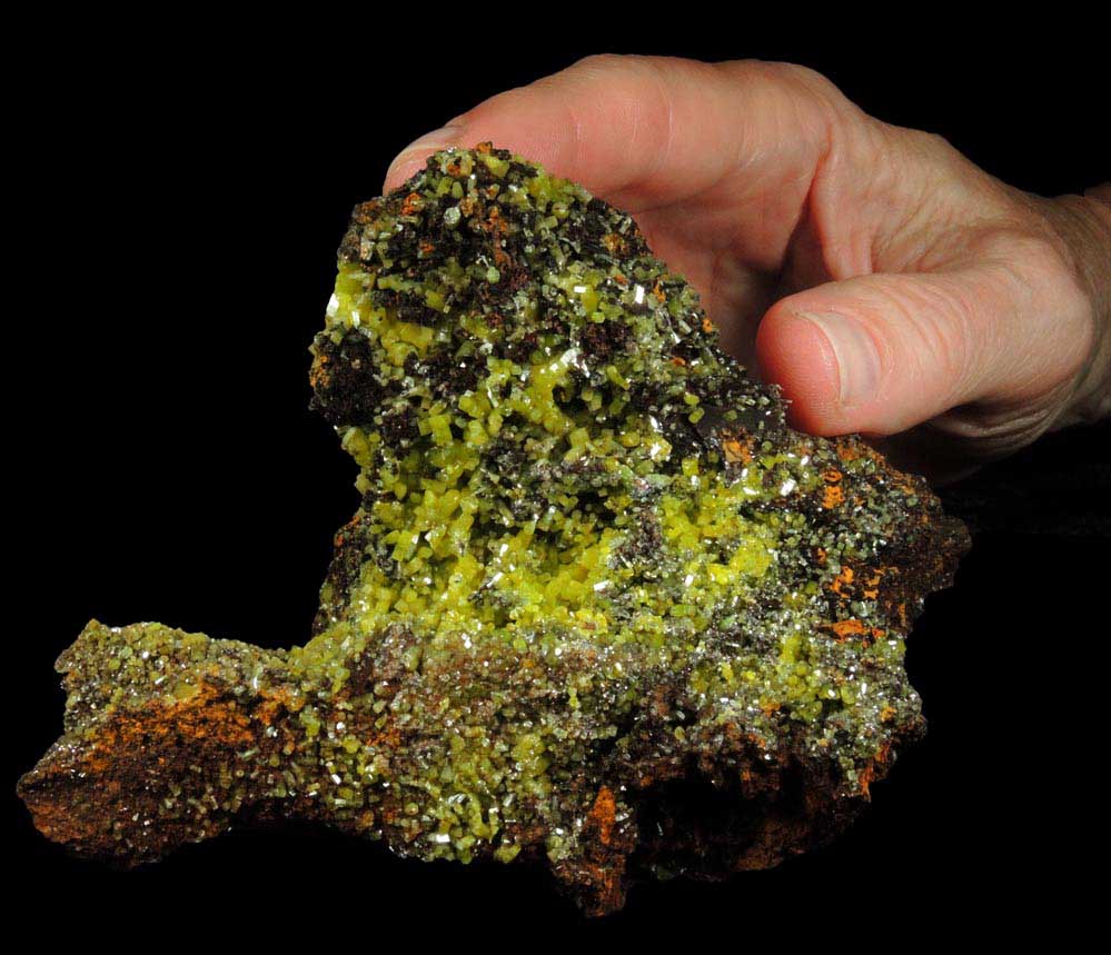 Mimetite on Limonite gossan from Santa Eulalia District, Aquiles Serdn, Chihuahua, Mexico