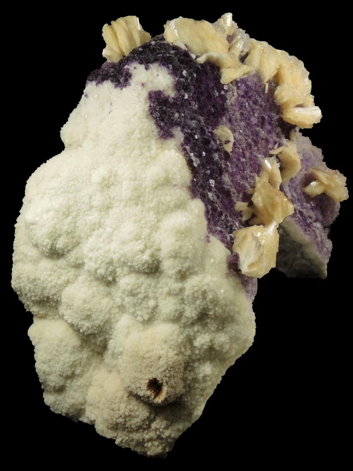 Barite on Fluorite over Quartz from Caravia-Berbes District, Asturias, Spain