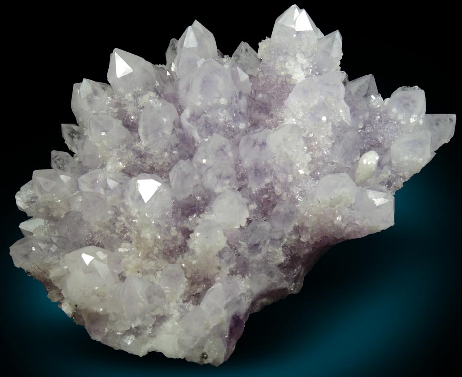 Quartz var. Amethyst with Calcite from Veta Madre Mining District, Guanajuato, Mexico