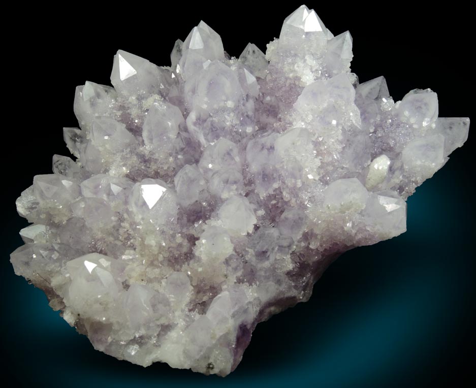Quartz var. Amethyst with Calcite from Veta Madre Mining District, Guanajuato, Mexico