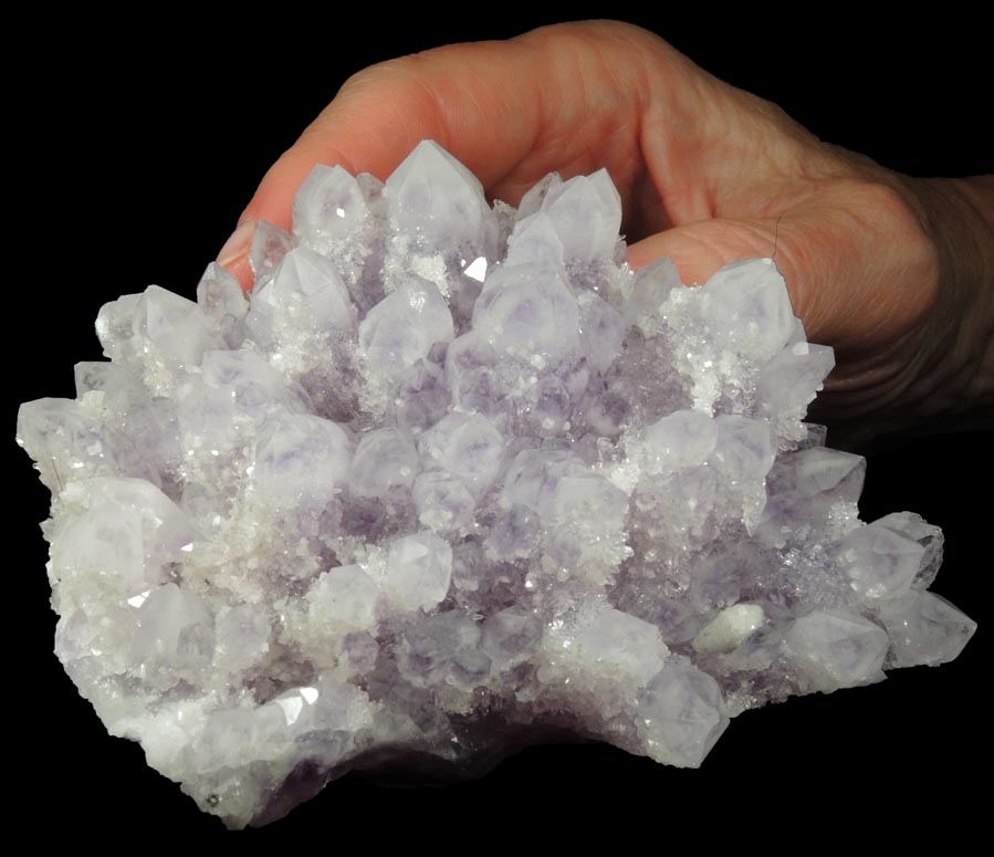 Quartz var. Amethyst with Calcite from Veta Madre Mining District, Guanajuato, Mexico