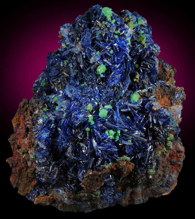 Azurite with Malachite from Oumjrane District, Alnif, Tinghir, Dra-Tafilalet, Morocco