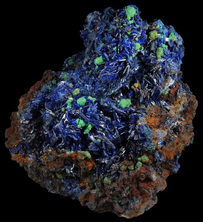 Azurite with Malachite from Oumjrane District, Alnif, Tinghir, Dra-Tafilalet, Morocco