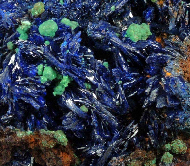 Azurite with Malachite from Oumjrane District, Alnif, Tinghir, Dra-Tafilalet, Morocco