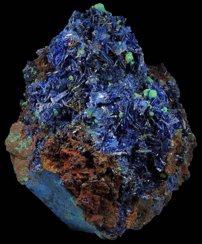 Azurite with Malachite from Oumjrane District, Alnif, Tinghir, Dra-Tafilalet, Morocco