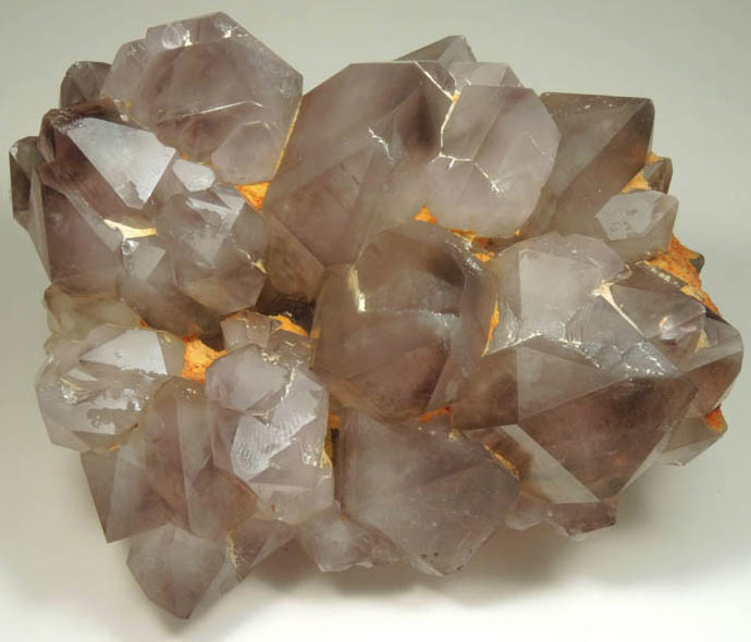 Quartz var. Smoky-Amethyst Quartz from Reel Mine, New Years Pocket, Iron Station, Lincoln County, North Carolina