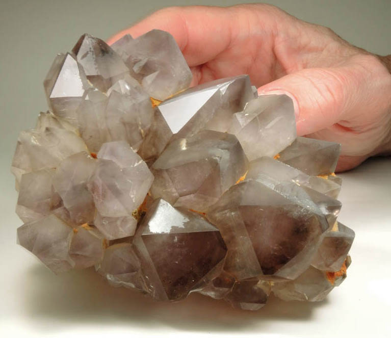 Quartz var. Smoky-Amethyst Quartz from Reel Mine, New Years Pocket, Iron Station, Lincoln County, North Carolina