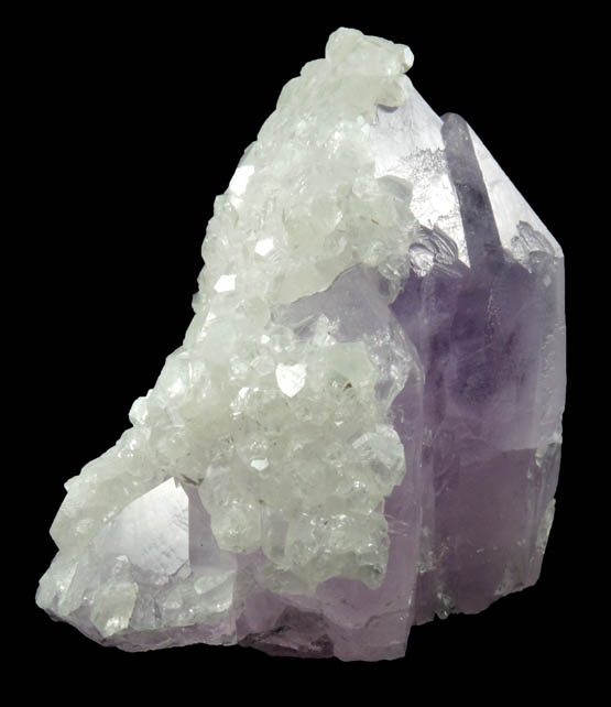 Quartz var. Amethyst with Calcite from Veta Madre Mining District, Guanajuato, Mexico