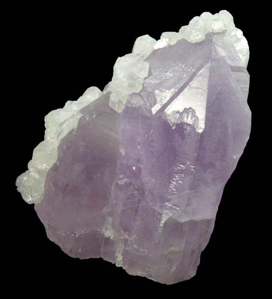 Quartz var. Amethyst with Calcite from Veta Madre Mining District, Guanajuato, Mexico