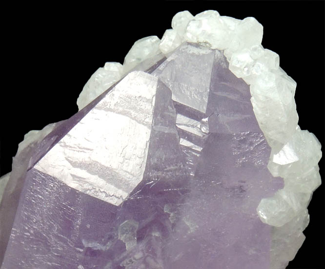 Quartz var. Amethyst with Calcite from Veta Madre Mining District, Guanajuato, Mexico