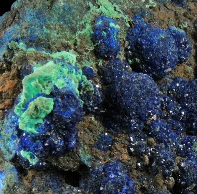 Azurite with minor Malachite from Cole Mine, Bisbee, Warren District, Cochise County, Arizona